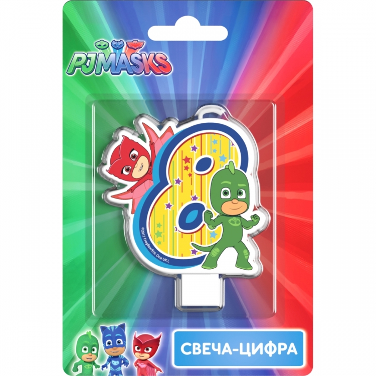 Свеча-цифра "Герои в масках" № 8