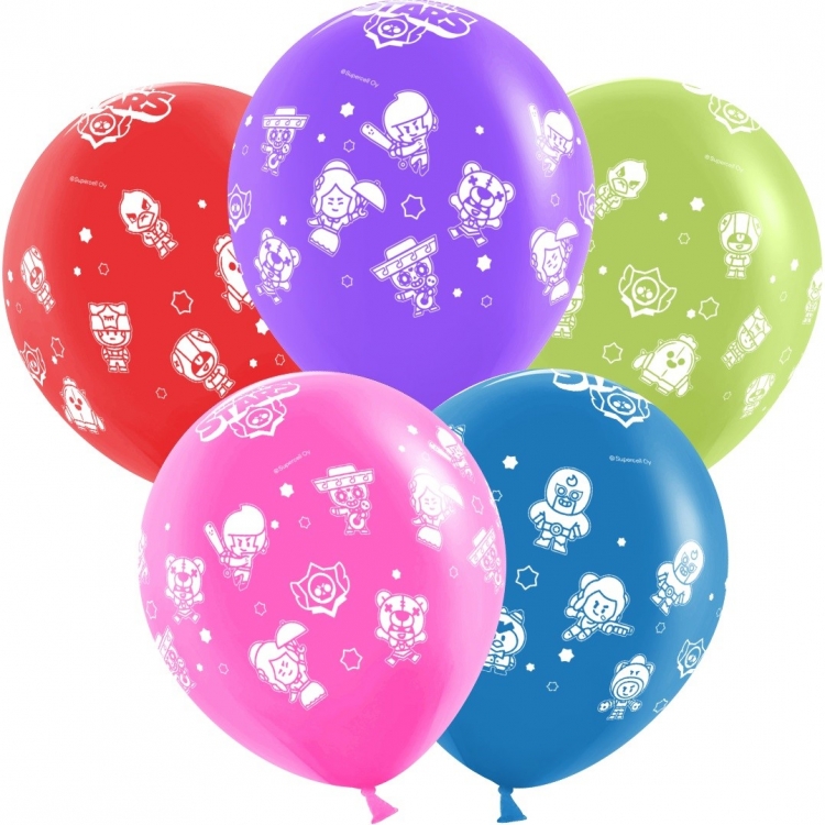 Шар Brawl Stars, Звездные бойцы, Ассорти Пастель, 5 ст   Шар Brawl Stars, Звездные бойцы, Ассорти Пастель, 5 ст