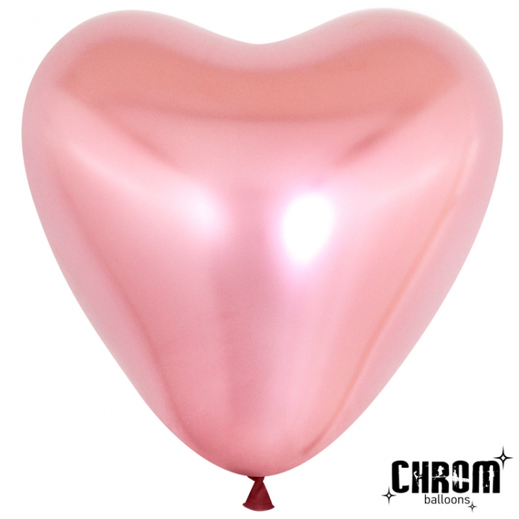Сердце Розовый, Хром / Pink