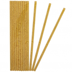 Трубочка для коктейлей, Светлое золото, Металлик (в упаковке)