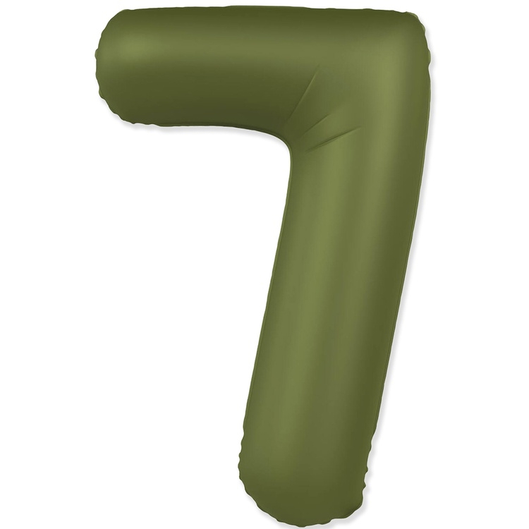 Шар Цифра "7" Slim Оливковый / Olive Green (в упаковке) 