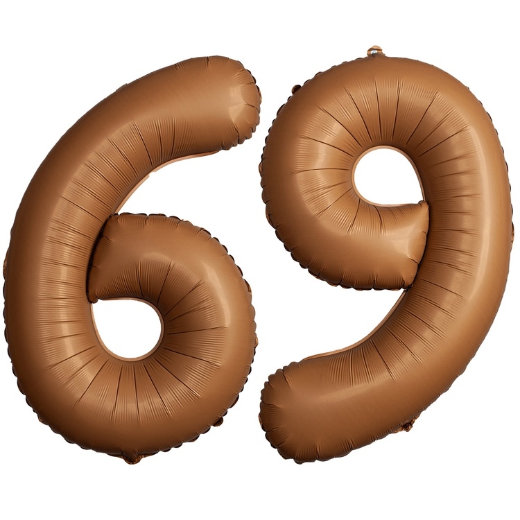 Шар Цифра "6/9" Slim Шоколадный / Choco Brown (в упаковке)  